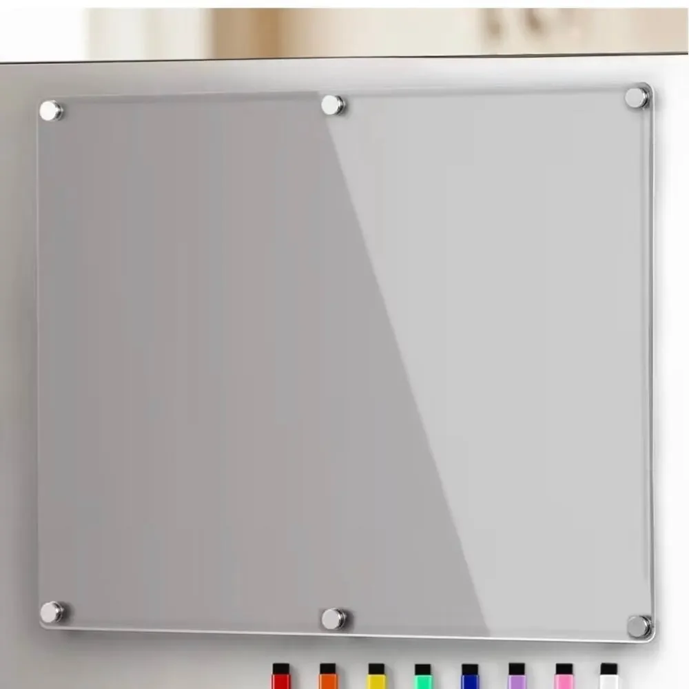 Clear Acrylic Magnetic Refrigerator Fridge Memo ToDo list w/ Markers about 15x11